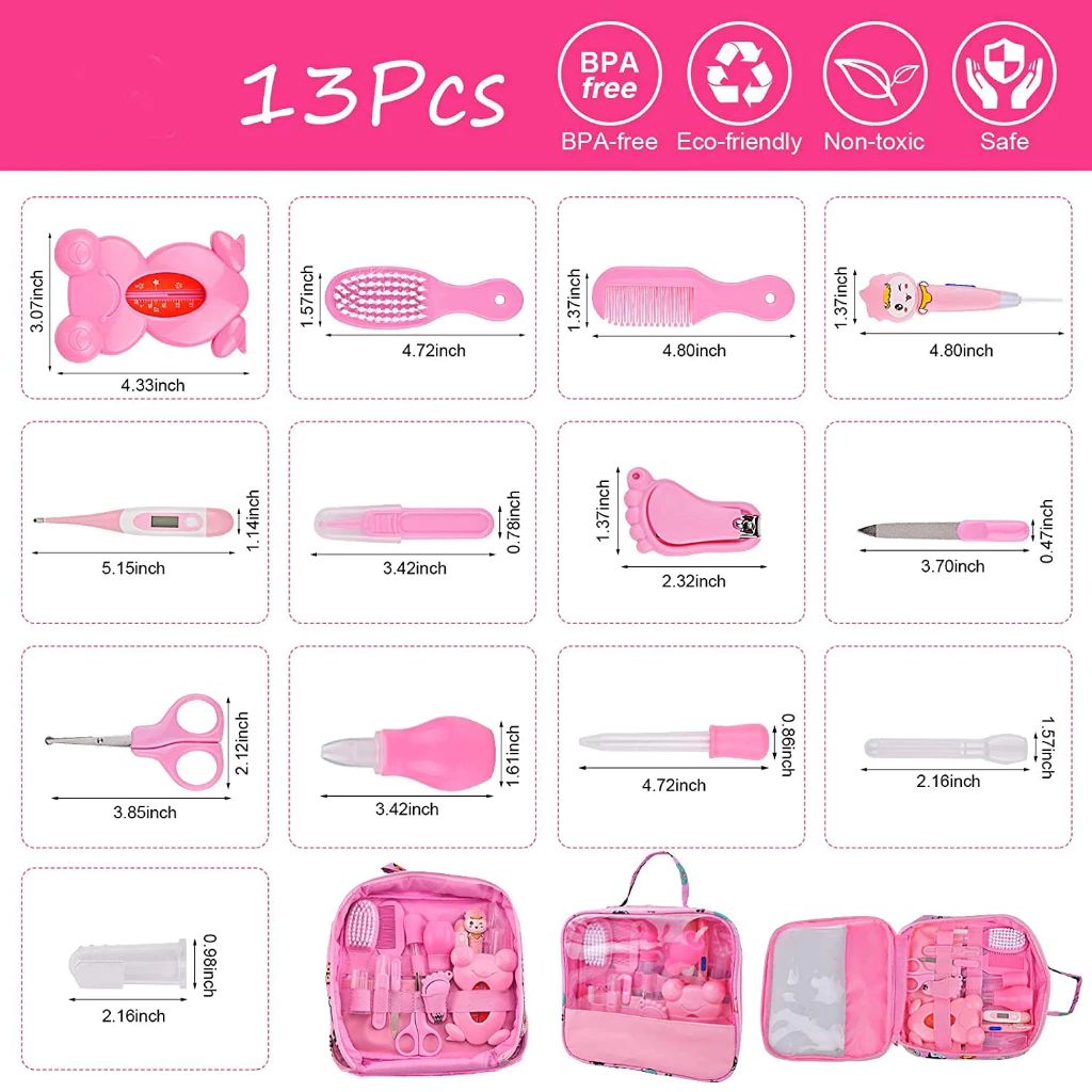 Kit de higiene para bebé, Kit de cuidado para recién nacido, termómetro, cortaúñ